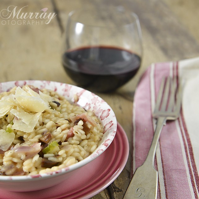 Small City Recipes offers up an earthy dish of smoked bacon, sweet chestnuts and risotto for a perfect Autumn supper.