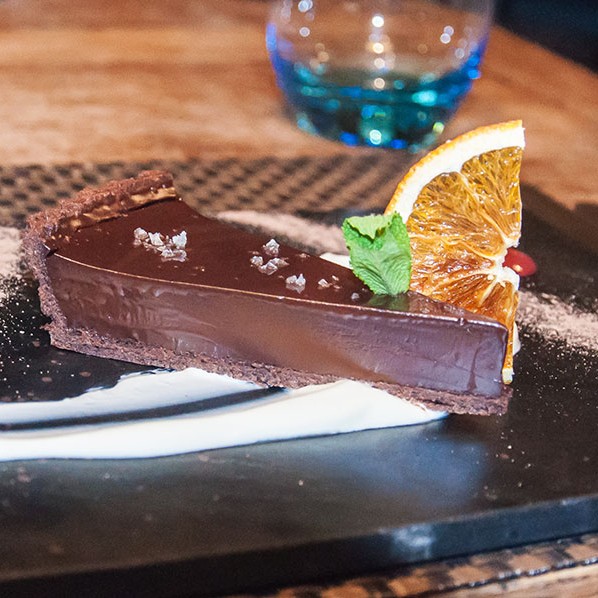 The Dark Chocolate and sea salt tart from The East Haugh House Hotel in Pitlochry is absolutely delicious.