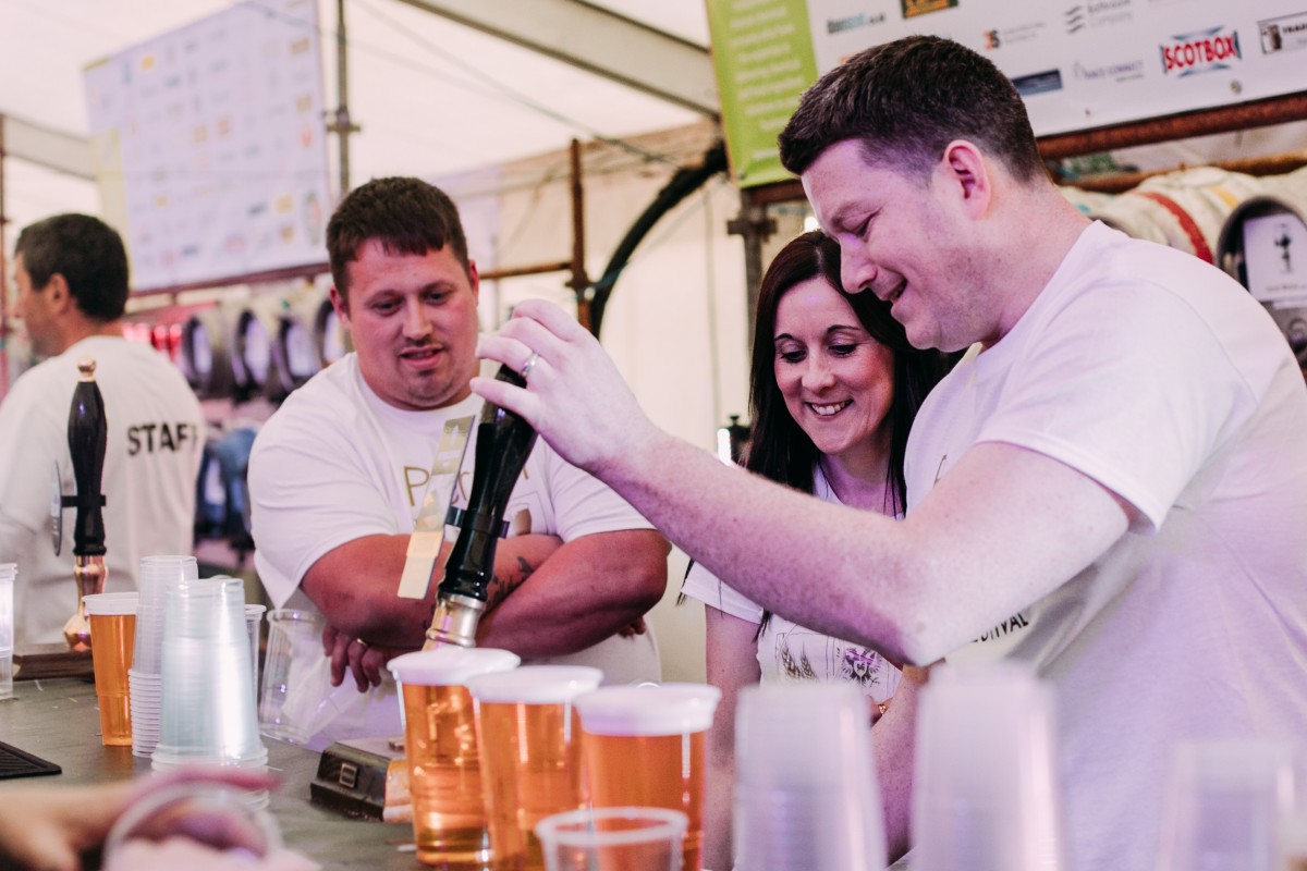 Alastair Dall lending a helping hand at the Beer Festival!