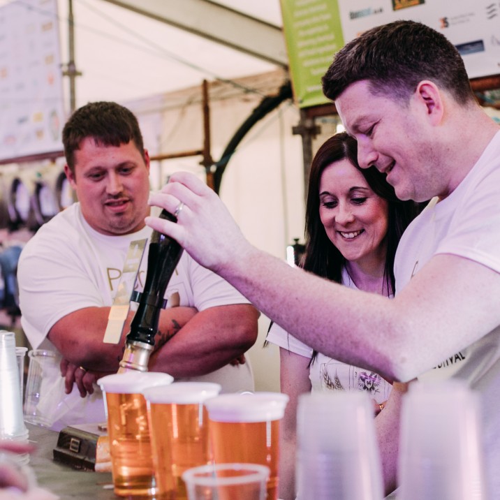 Alastair Dall lending a helping hand at the Beer Festival!