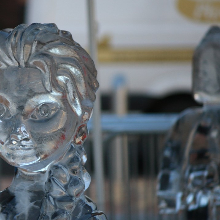 Fantastic picture of two ice sculptures  as part of Perth's International Christmas market taken by Phil Hannah