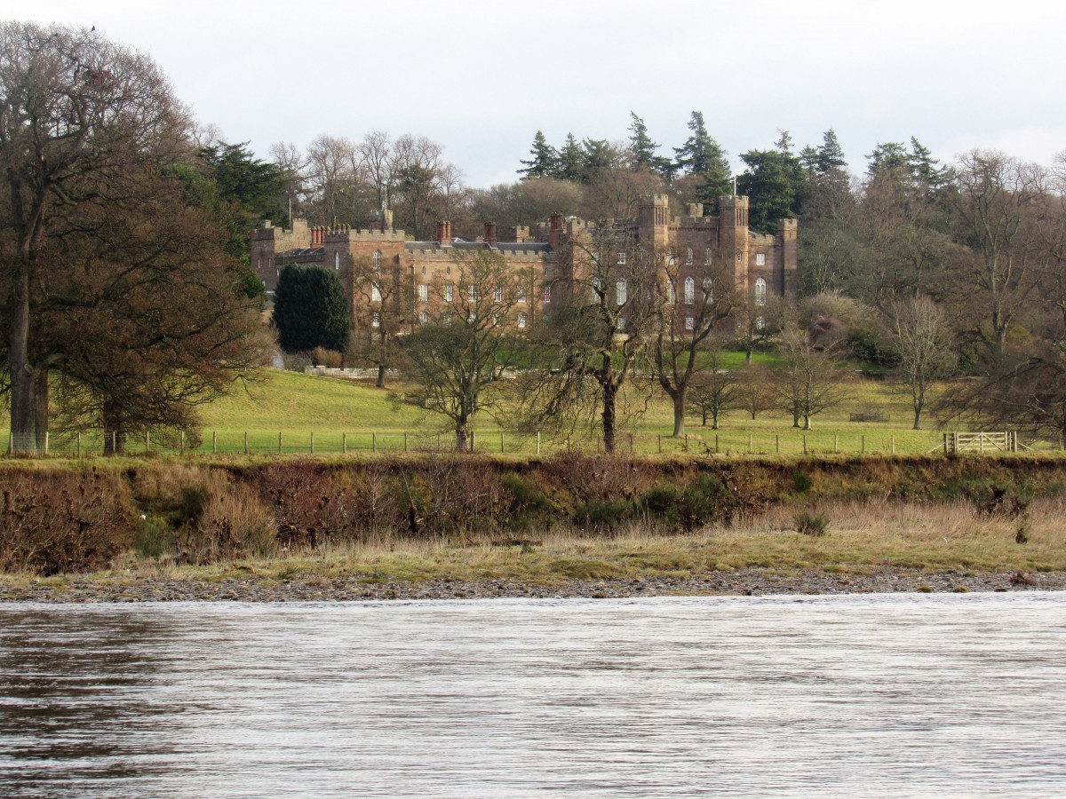A view of Scone Palace from the other side of the River Tay.