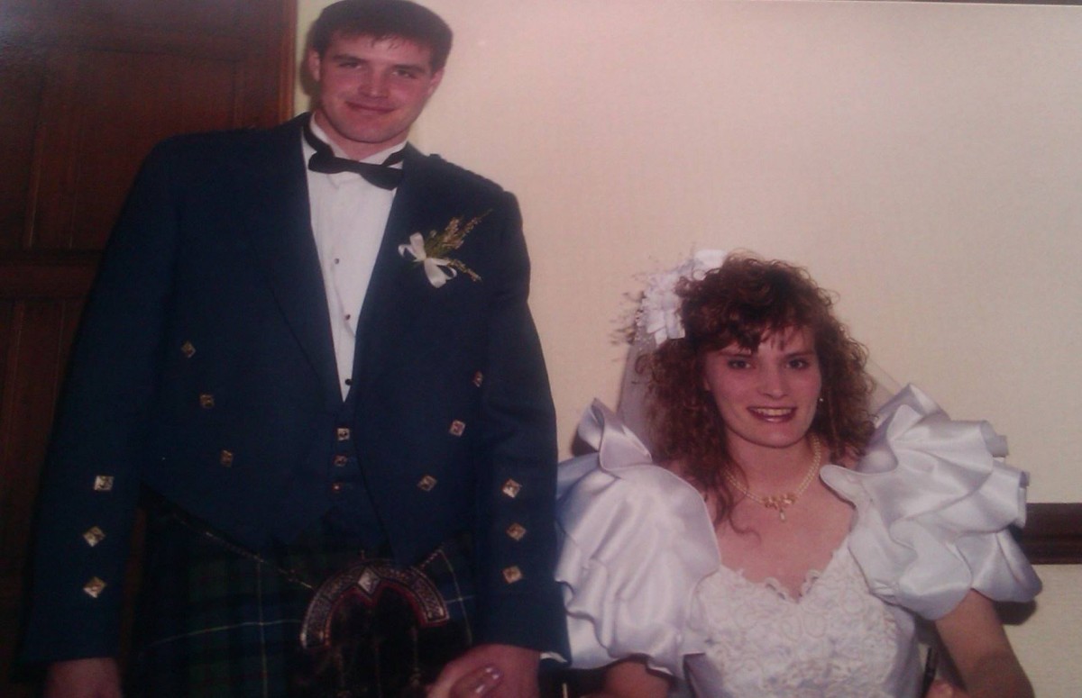 Steve and Fiona Scott, wed on the 5th of Sept, 1993 at St. Leonard’s.