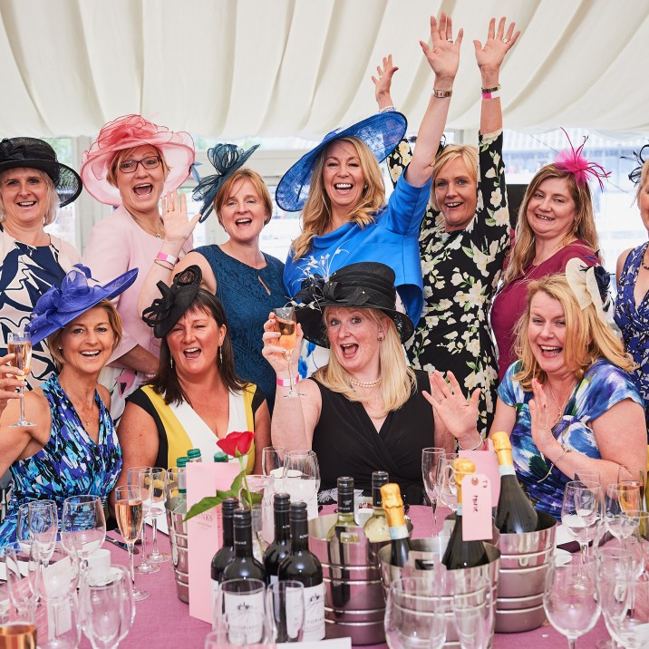 A group of ladies in the VIP tent having a great time!
