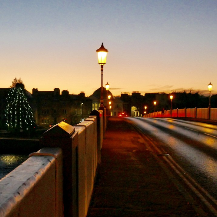 A view of  Perth Bridge known locally as the Auld Brig or Smeaton’s Bridge (after the bridge engineer) in a cold December evening