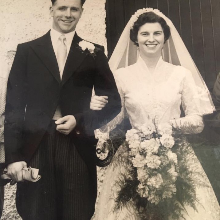Tracy sent us in the beautiful picture of her parents, Frank and Dot Goodison (nee McDonald), on their wedding day. She tells us:

"My dad was a joiner to trade, and worked as a lecturer at Perth college while my mum was a nurse from age 15, latterly in plastic surgery at Bridge of Earn hospital/DRI.

They were married in Little Dunkeld church on the 27th April 1957, and are both still with us. They celebrate their 62nd wedding anniversary this coming April!"