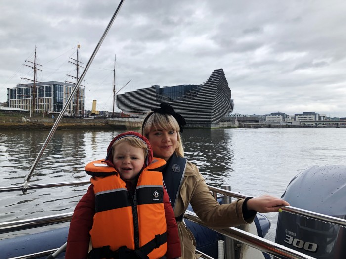 The Boating on tay trip takes a stop at the V & A Dundee where you can take in breathtaking views of the impressive V & A building designed by Japanese architect Kengo Kuma.