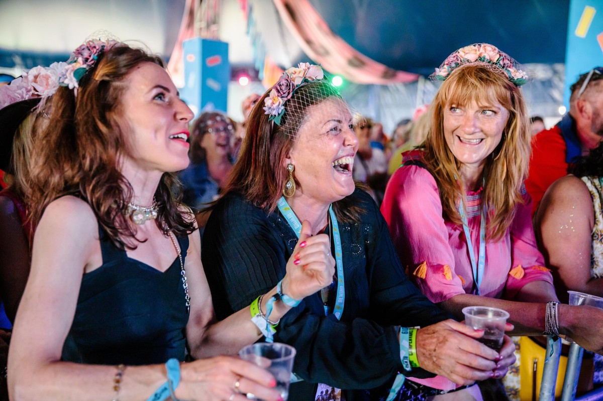 Festival-goers enjoying themselves at Rewind 2019.