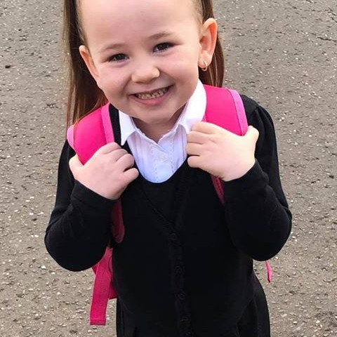 Kairra-May has just started Moncreiffe Primary School and had a great time on her first day - check out that grin! 🙂